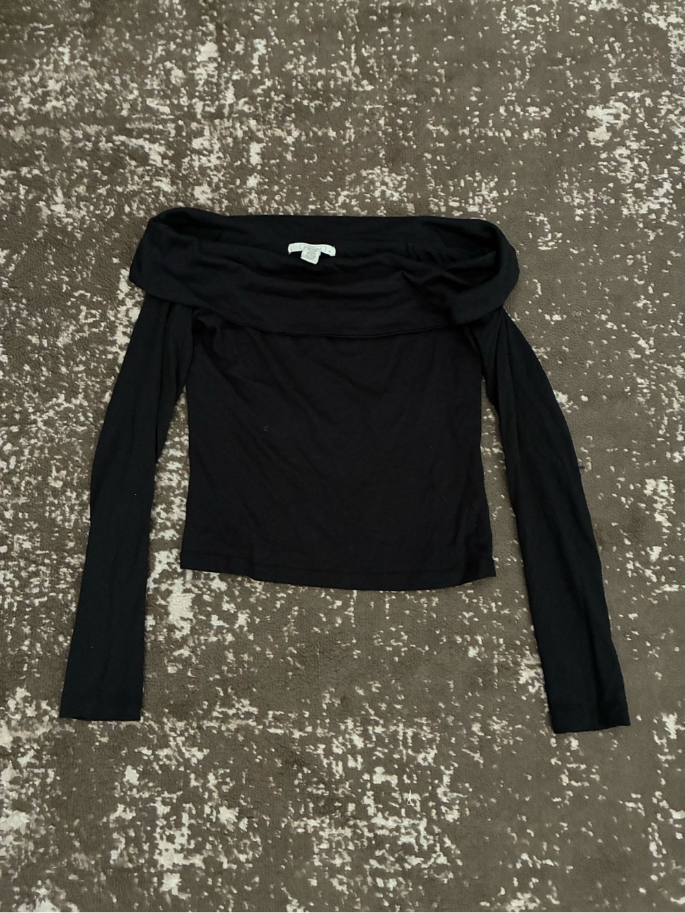 Full Tilt Off-the-Shoulder Black Long Sleeve Crop Top